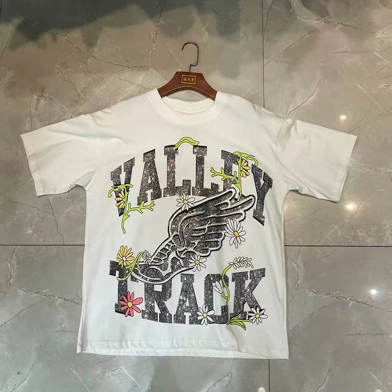 Valleydream White Wing Floral Valley Track Vintage Graphic T-Shirt