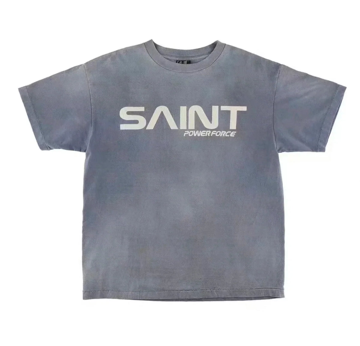 Saint Michael "SAINT POWERFORCE" Vintage T-Shirt - Grey-Blue