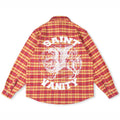 Saint Vanity Tiger Graphic Plaid Flannel Shirt - Red/Yellow