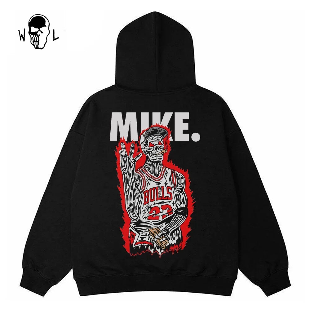 Warren Lotas Mike Red Skull Hoodie - Black