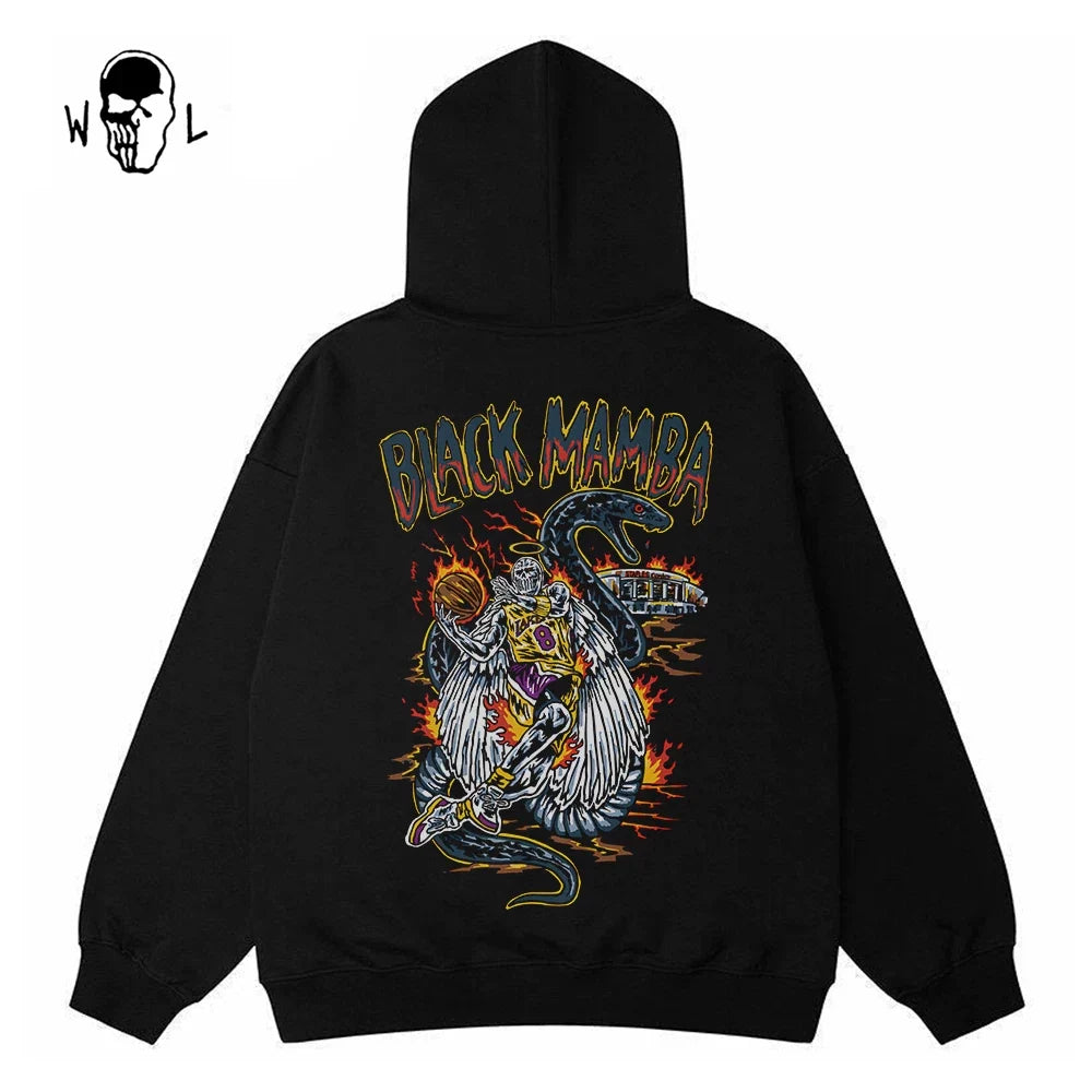 Warren Lotas Black Mamba Snake Hoodie - Black