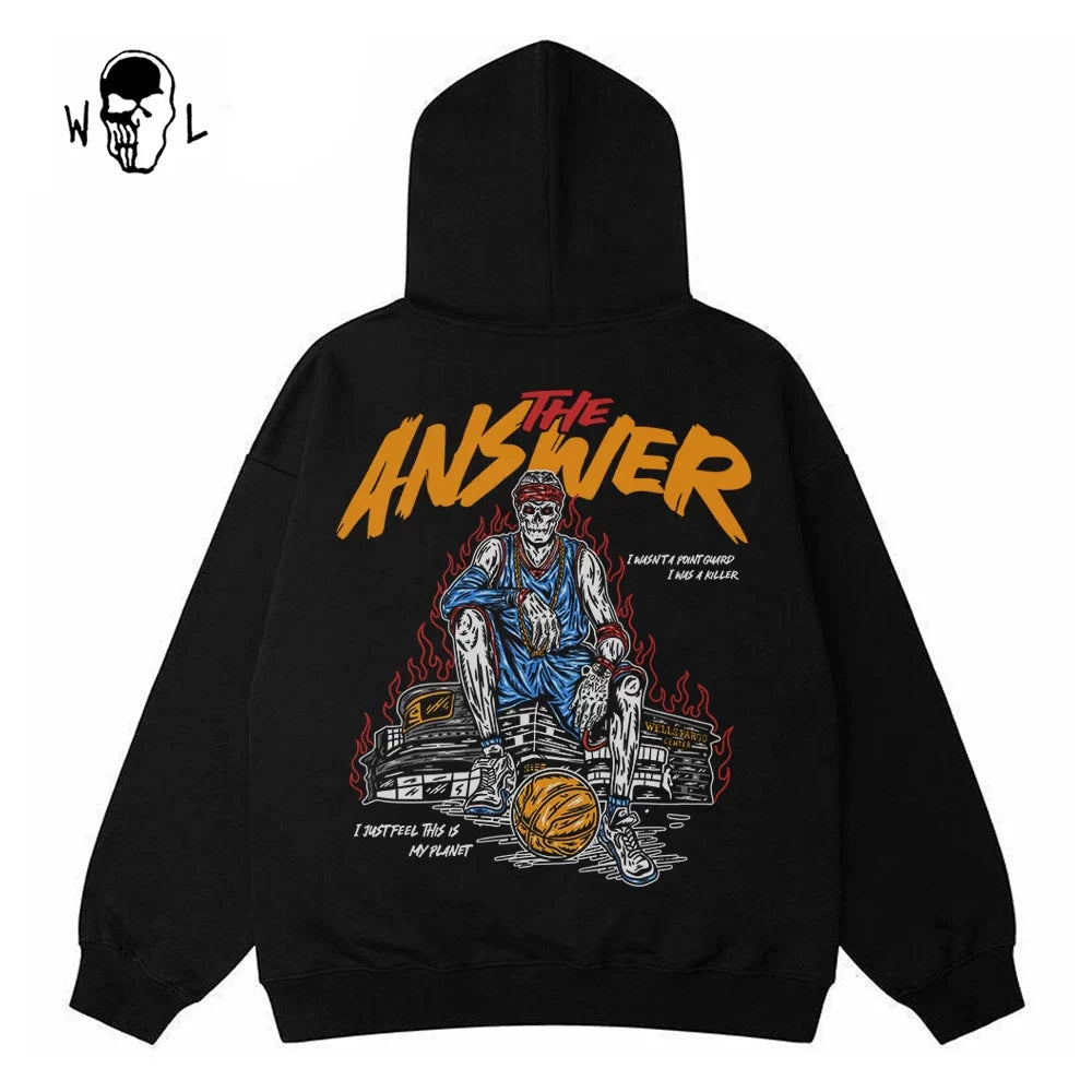 Warren Lotas The Answer Skull Hoodie - Black