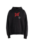 Saint Michael Red Script "SAINT" Hoodie - Black