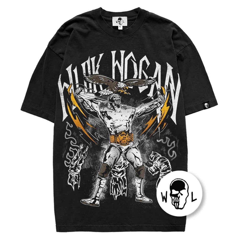 Warren Lotas Hulk Hogan Wrestling T-Shirt - Black