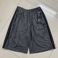 Needles Style Embroidered Butterfly Side-Tape Track Shorts - Dark Grey/Black